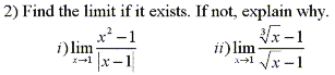 problems of limits in calculus